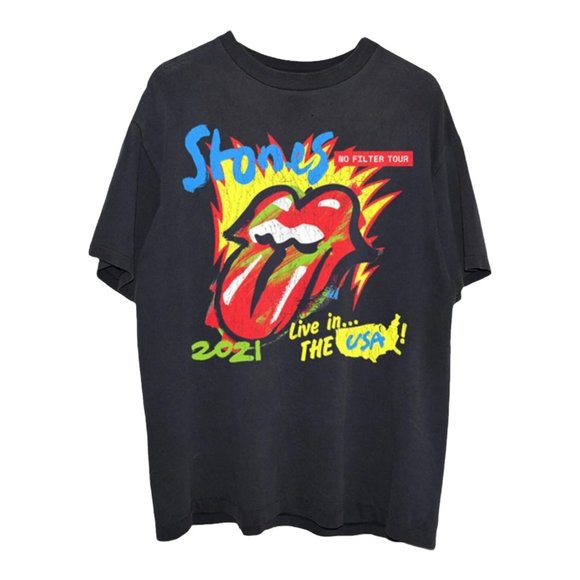 the Rolling Stones Tops - NEW Offiicial Rolling Stone No Filter 2021 LA Concert Black T-Shi…